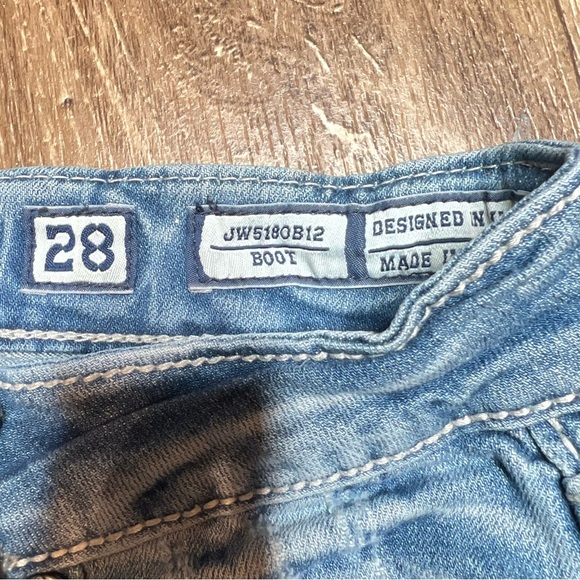 Miss Me Womens Denim Jeans Embroidered Bling Size 28X32 JW5180B12 Boot Cut - Picture 5 of 9